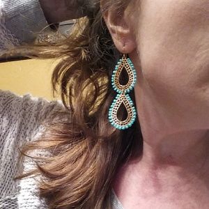 Turquoise and gold earrings